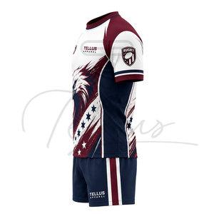 Wholesale New Stitched <b>Men</b> Sublimated Rugby Uniform Printed Design Jersey With Shorts Professional Top Quality Rugby Uniform - Product Image 4