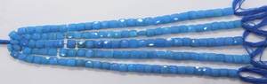 AAA Natural Blue Chalcedony Faceted Chicklet Shape <b>Beads</b> 7x7 MM Briolette Style Square Gemstone <b>Beads</b> 8 Inch Strand High Quality - Product Image 3