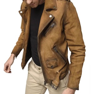 Veste en cuir de vache pour homme, vente en gros, hiver, haute qualité, logo personnalisé sur le devant, col montant, coupe-vent, respirante, couleur personnalisée - Product Image 1