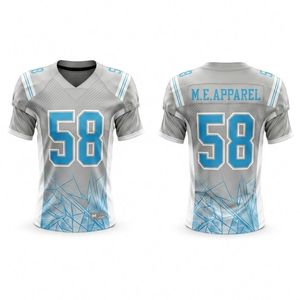 Performance Moisture Wicking <b>Silver</b> Platinum Frost Abstract Glacier Line <b>Mesh</b> American Football Jerseys - Product Image 1