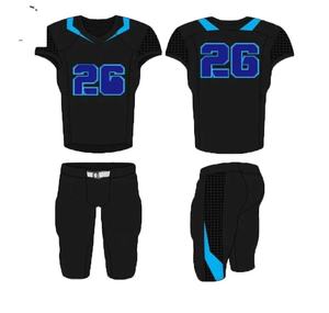 Maillot de football vert imprimé adulte en gros personnalisé uniforme de football américain à manches courtes noir respirant pour hommes - Product Image 6