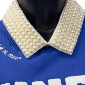 Sweat-shirt d'hiver en polaire Zeta Phi Beta Miner Hall bleu pour femme, broderie de lettres grecques écologiques, col rond, haut de gamme - Product Image 4