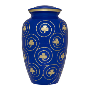 Urna de cremación artesanal de latón rojo y aluminio con libélulas doradas estilo americano - Product Image 4