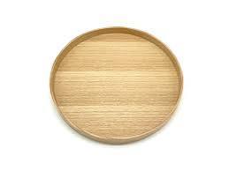 Plateau de service rond en bois poli classique et durable avec motif uni pour la cuisine, la table à manger, la table basse et la décoration de la maison - Product Image 6