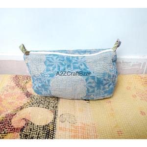 Women's Cotton Kantha Fabric V-Neck Zipper Full-Length Patchwork Kimono Robe Back Logo-Soft Breathable Eco-Friendly Lightweight - Product Image 6