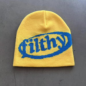 Filthy Brand Beanie <b>Hat</b> Unisex Street Style Knit Winter Cap Colorful Embroidery Letter Pattern Adult - Product Image 3