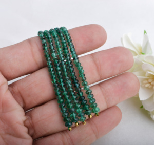 Perles lisses en émeraude zambienne naturelle, perles de pierres précieuses naturelles pour la création de bijoux fins. - Product Image 2