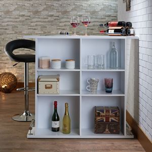 Tavolo da bar bianco lucido a 6 ripiani - Product Image 1