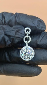 จี้เพชรเพาะเลี้ยงในห้องปฏิบัติการที่ได้รับการรับรองจาก IGI จี้เงินแท้ 925 จี้เดี่ยว จี้รูปทรงหยดน้ำสามเม็ด เครื่องประดับสำหรับใช้ในชีวิตประจำวัน - Product Image 5