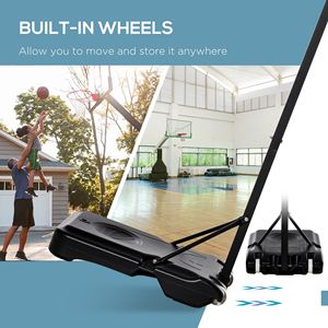 Sistema Canestro da Basket Portatile per Interni/Esterni con Cerchio in Acciaio da 29 Pollici, Altezza Regolabile, Durevole per Uso in Parchi - Product Image 5