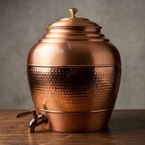 Distributeur d'eau en cuivre de qualité exceptionnelle avec couvercle, style vintage, grande capacité, pour usage domestique - Product Image 5