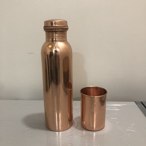 Hand-Hammered and Custom Finish Copper Bottle Eco-Friendly Sustainable Metal Flasks Handcrafted Copper Drinkware - Product Image 2