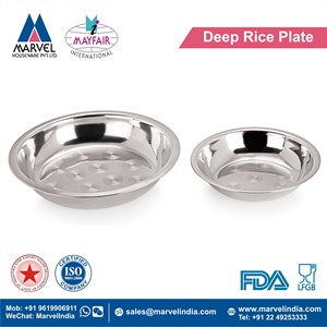Plato Hondo para Arroz de Acero Inoxidable, Apto para Lavavajillas, Utensilios Metálicos - Product Image 2