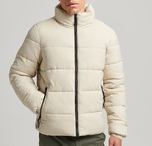 Relaxed Fit Hooded <b>Waterproof</b> Winter Canvas <b>Padded</b> Lightweight Custom Embroidery Logo Front Casual Wear Solid Color <b>jacket</b> - Product Image 2