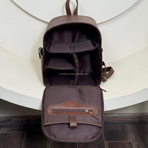 Sac à dos unisexe fonctionnel en cuir véritable de grande capacité de haute qualité avec séparateurs rembourrés sacs de caméra numérique pour l'extérieur - Product Image 6