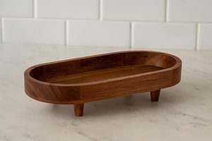 Modern Wooden Multi-Functional Round Decorative Tray Serving Platter for Bathroom <b>Vanity</b> Organization - Product Image 2