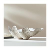 Bol décoratif en céramique fait main, design minimaliste, forme ondulée blanche sculptée, pour la décoration de la maison, objet décoratif