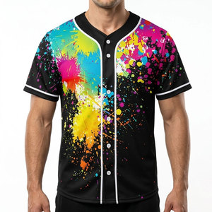 Custom Paint Baseball Jersey Button Up Sublimation Team Uniform With Logo OEM Manufacturer - Product Image 1