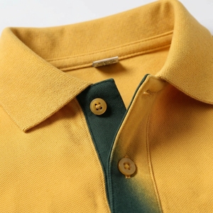 Polo CVC de haute qualité en tissu épais 270 GSM, teint uni, couleur unie, épaules tombantes, anti-boulochage, manches courtes, décontracté - Product Image 3