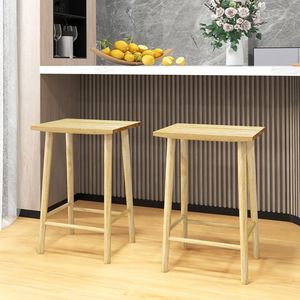 Set of 2 25.5 Inch Bar <b>Stools</b> with Footrest for Kitchen and <b>Dining</b> Room <b>Table</b> Benches - Product Image 2