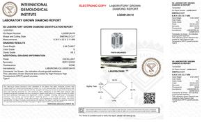 Diamant de laboratoire Ilois 0,94 CT taille émeraude, couleur E, clarté VS2, type HPHT II, certifié IGI pour la fabrication de bijoux - Product Image 5