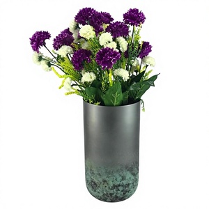 Jarrón cilíndrico de hierro hecho a mano, ecológico, de alta calidad, para mesa, maceta, decoración del hogar, modelo QAMAR OVERSEAS QO-1090 - Product Image 1