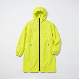 Neon Yellow Hooded Long Rain Coat | Waterproof Zip Up Utility <b>Jacket</b> | Oversized Streetwear Rain Trench| Custom OEM Manufacturer - Product Image 1
