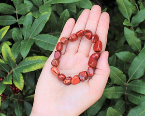 Bracelet en jaspe rouge, pierre naturelle de guérison, bracelet perlé, bijoux en cristal faits à la main pour hommes et femmes, cadeau en gros - Product Image 2