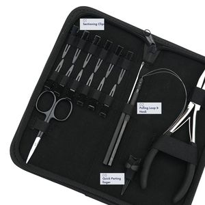 Professional Salon Hair Extension <b>Tool</b> <b>Kit</b> Flat Crimping Plier Hair Pulling Loop <b>Tool</b> Hair Hook <b>Mini</b> Scissor Clips - Product Image 3