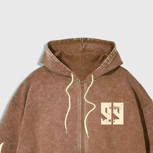 Sweat-shirt à capuche oversize tendance pour homme avec imprimé flamme personnalisé – Polaire Dry Wash, épaules tombantes, manches longues, style streetwear décontracté - Product Image 3