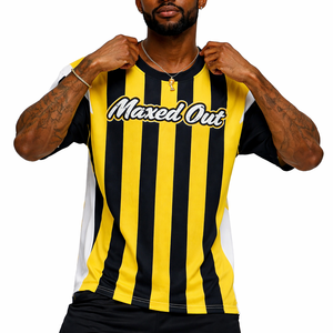 เสื้อฟุตบอลอเมริกันแบบตาข่ายลายทางพิมพ์ลายตามสั่ง ยูนิเซ็กซ์ ระบายอากาศได้ดี ผลิตจากโพลีเอสเตอร์ เสื้อยืดสำหรับฝึกซ้อม รับผลิตแบบ OEM แบรนด์ส่วนตัว ชุดทีมชาติสหรัฐอเมริกา - Product Image 3