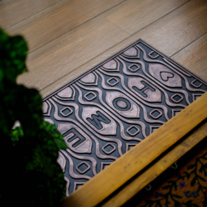 Heritage Shield Antique <b>Gold</b> Rubber Pin Door Mat Heavy Duty Outdoor Anti Slip Welcome Entrance Floor Mat Waterproof - Product Image 2