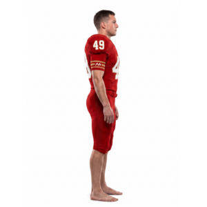 Ensemble d'uniformes de football américain personnalisés - Tissu en poly-spandex, sergé, coupe rétro ajustée, vêtements d'équipe pour hommes, OEM - Product Image 3