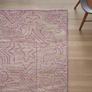 Alfombra de Lana Hecha a Mano con Diseño Abstracto, Base de Látex Ecológica, Color Lavanda Pastel Suave para Sala de Estar y Dormitorio - Product Image 4