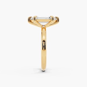 Anillo de Compromiso Solitario con Diamante Cultivado en Laboratorio, Corte Hexagonal Alargado, Oro de 14K, 6 Puntas, Joyería Fina - Product Image 3