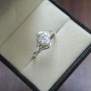 Natural White Topaz <b>Ring</b> S925 Sterling Silver Handmade Jewelry Anniversary Gift Elegant Gemstone <b>Ring</b> For Women - Product Image 2