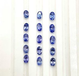 Piedras Preciosas Sueltas de Tanzanita Natural, Corte Ovalado Facetado, 3x5mm, Calibradas, para la Fabricación de Pendientes, Precio al por Mayor - Product Image 1