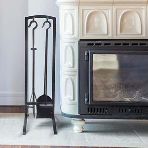 5 uds. Herramientas de chimenea de hierro negro con soporte juegos de accesorios para interiores y exteriores para fogata - Product Image 2