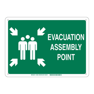 Panneau de signalisation de point d'évacuation à haute visibilité pour intérieur/extérieur Brady - Product Image 2