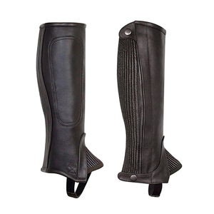 Custom Men English Style <b>Half</b> <b>Chaps</b> Genuine Leather Zipper Closure Lightweight Breathable Equestrian Horse Riding Wear - Product Image 3