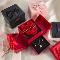 Boîtes à bijoux personnalisées pour la Saint-Valentin, cadeaux, savon, roses, anneaux, boucles d'oreilles, pendentifs, colliers, emballages pour bijoux