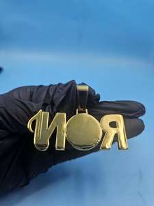 จี้เพชรโมอิสซาไนต์ VVS แบบกำหนดเอง ประดับเงินแท้ 925 จี้แบบสั่งทำพิเศษ ประดับเพชรเต็มตัวอักษรชื่อหรืออักษรย่อ เครื่องประดับฮิปฮอป - Product Image 6