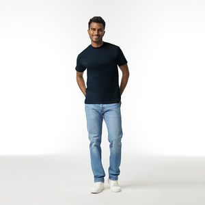 Camiseta Casual de Manga Corta con Cuello en V para Hombre, de Algodón Negro, Transpirable, Lisa, Teñida, para Verano - Product Image 4