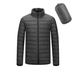 Chaqueta de burbujas de invierno de alta calidad para hombre, diseño fino con cuello alto y cierre de cremallera, nueva llegada, venta al por mayor de abrigos de tela. - Product Image 2