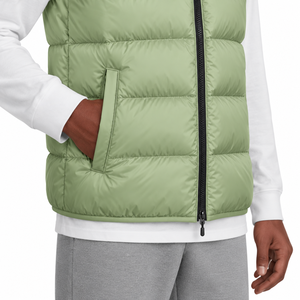 Gilet matelassé sans manches pour homme, bleu et vert olive, col montant, fermeture éclair, vêtement d'extérieur pour l'hiver - Product Image 6