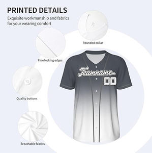 Camiseta de Béisbol Personalizada de Alta Calidad - Nuevo Diseño 100% Algodón Orgánico, Impresión Serigráfica, Secado Rápido, Transpirable, Cuello en V, para Equipo - Product Image 6