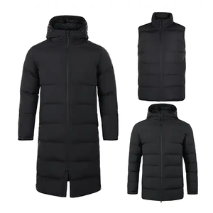 Solid <b>Black</b> High Quality Outdoor <b>Long</b> Sleeve Bubble <b>Jacket</b> Zipper Closure Canvas Fabric for <b>Men</b> Reasonable Price Puffer <b>Jackets</b> - Product Image 5