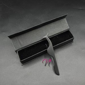 Mayye Custom Logo Eyelash Applicator Tool <b>Black</b> Powder Coated Stainless Steel Strong <b>Hold</b> Lash Extension Tool - Product Image 3
