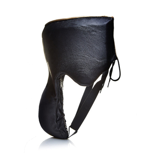 Protector Inguinal de Cuero Genuino Negro Resistente para Boxeo, Kickboxing y Artes Marciales - Product Image 2