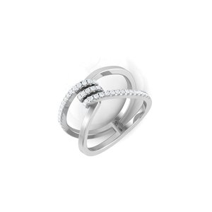 Bague en argent plaqué or rose lumineux, ornée de cristaux de zircon ovales étincelants, idéale pour les grandes célébrations et les rendez-vous - Product Image 3